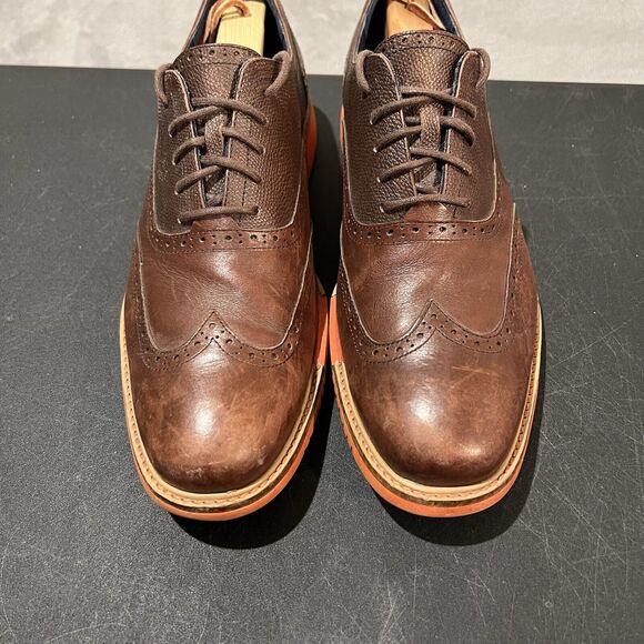 Cole Haan Great Jones Wingtip Oxfords Mens 11 M Brown Orange C11235 Dress Casual - Picture 3 of 11